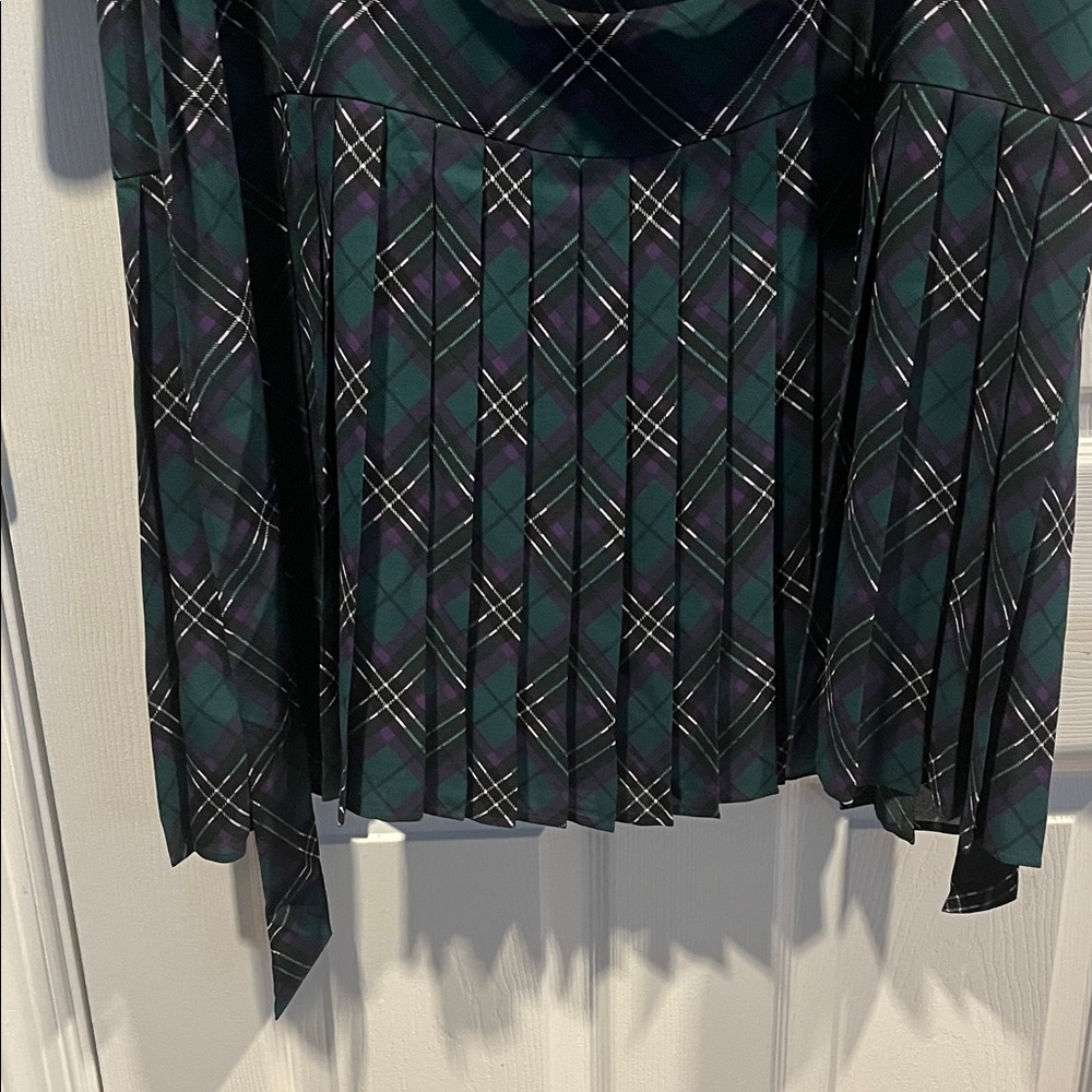 UNTUCKit Green Plaid Long Sleeve Dress With a Belt.Size 16 - Picture 10 of 16